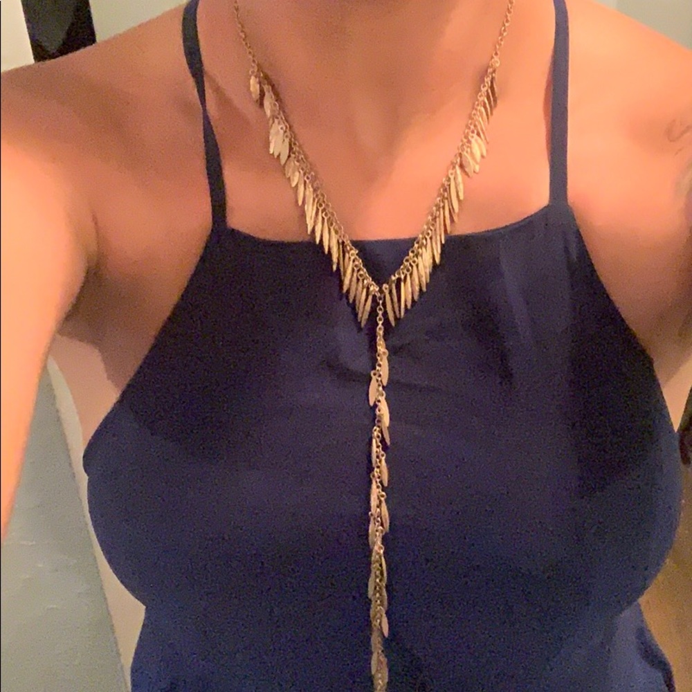 Gold Y necklace